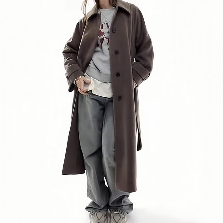 Damen Eleganter und hochwertiger Trenchcoat Drune