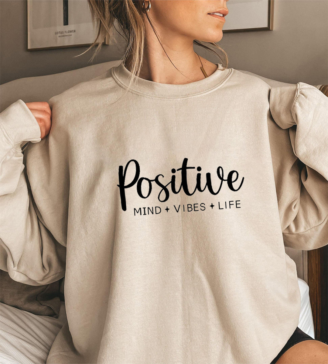Damen Sweatshirt mit voluminösen Ärmeln und inspirierendem Aufdruck Drune