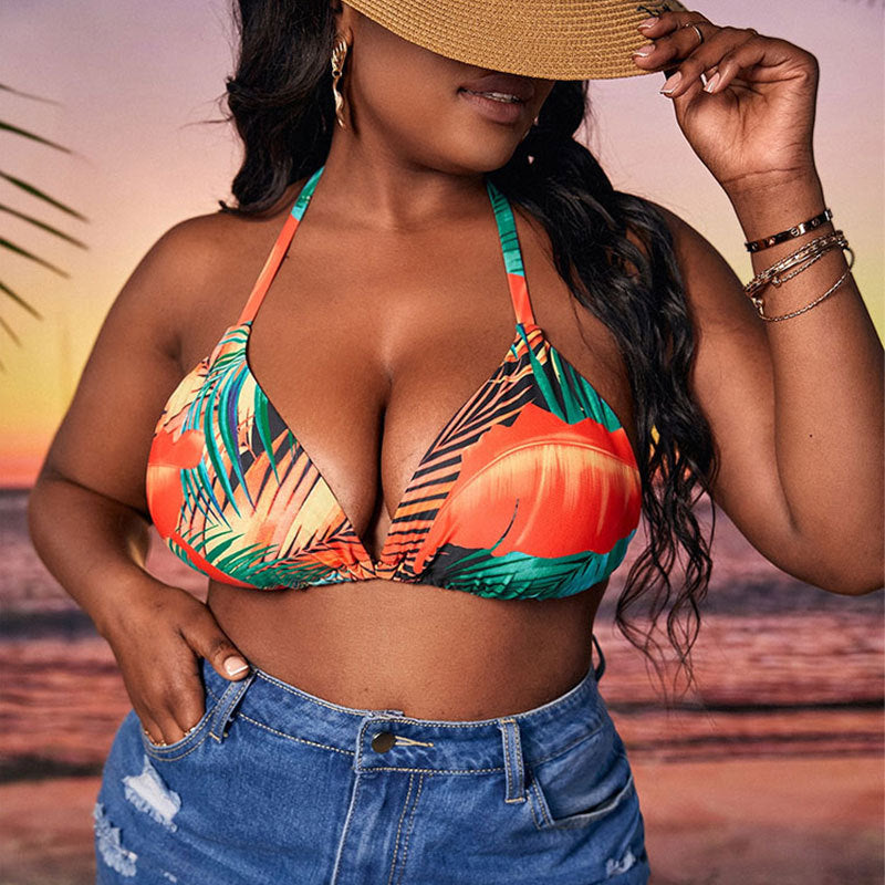 Damen Triangel-Bikini mit floralem Design Drune