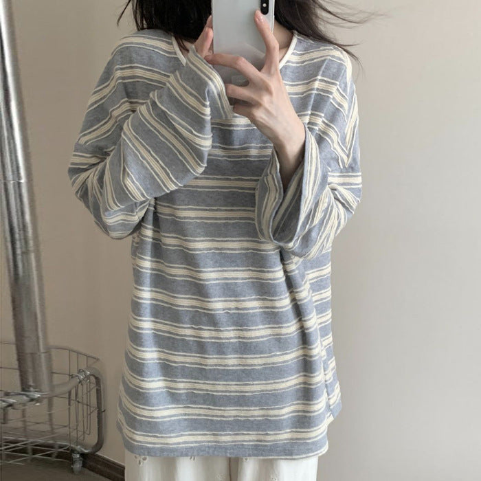 Damen lässiges Langarmshirt mit elegantem Lagenlook Drune