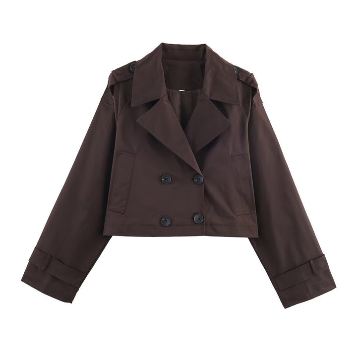 Damen modische cropped Trenchjacke Drune
