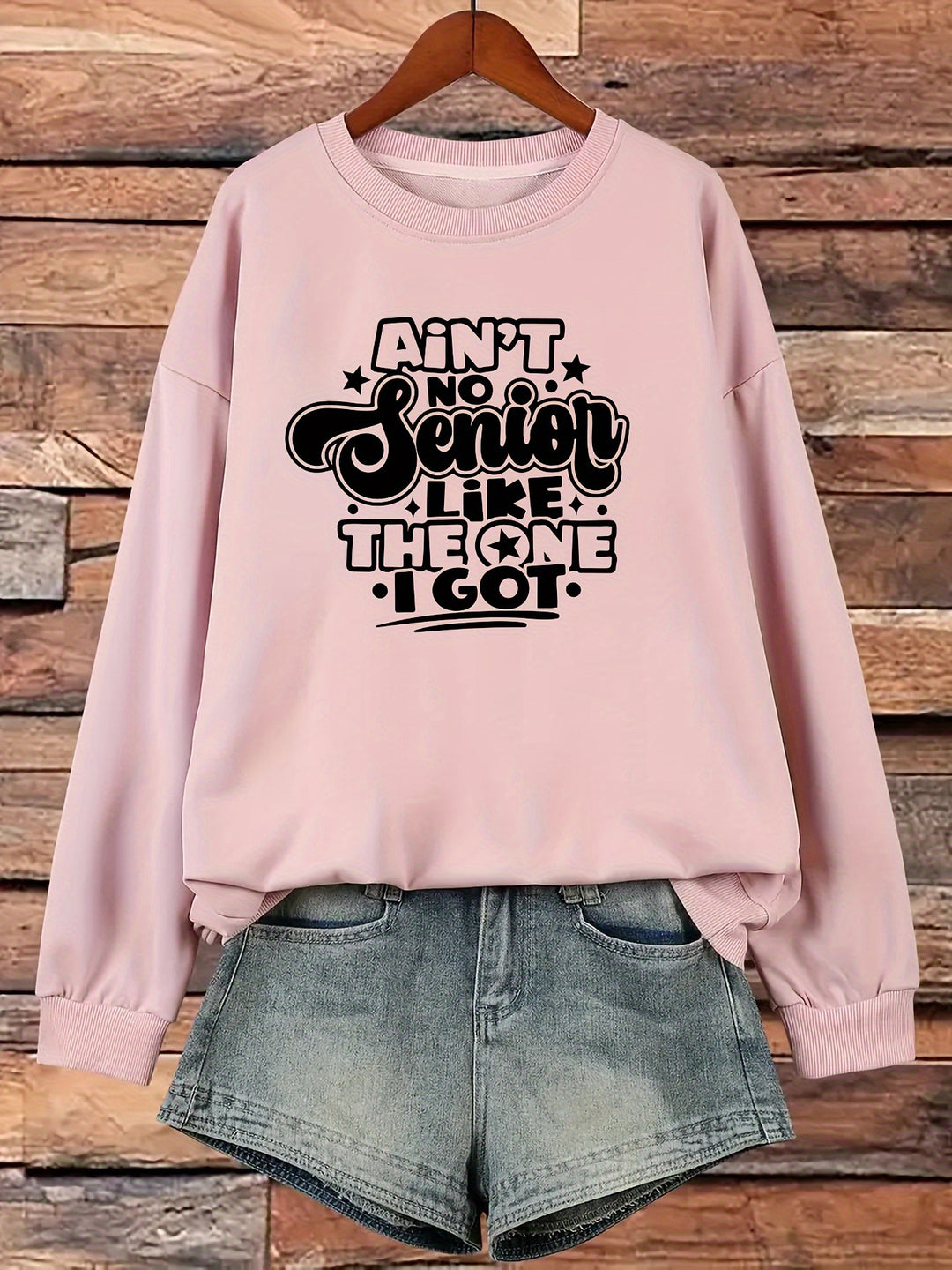 Damen Sweatshirt mit lässigem Spruchdesign Drune