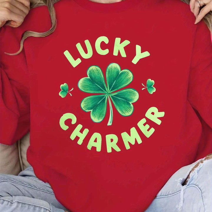 Damen Sweatshirt mit trendigem Klee-Design und inspirierendem Schriftzug Drune