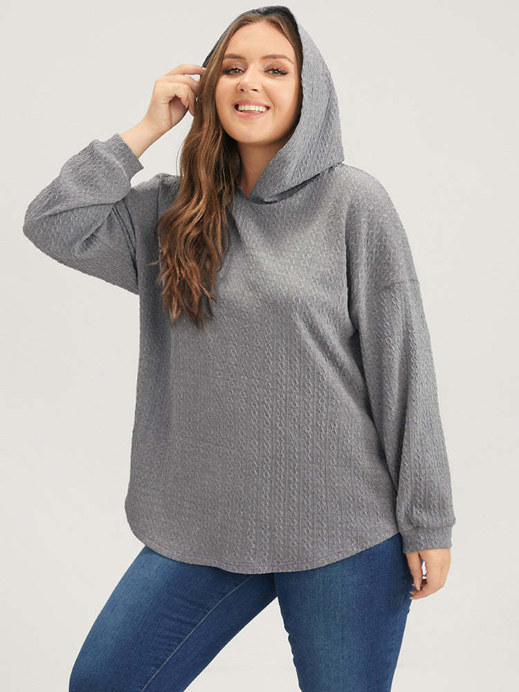 Damen lässiger Kapuzenpullover mit strukturiertem Design Drune