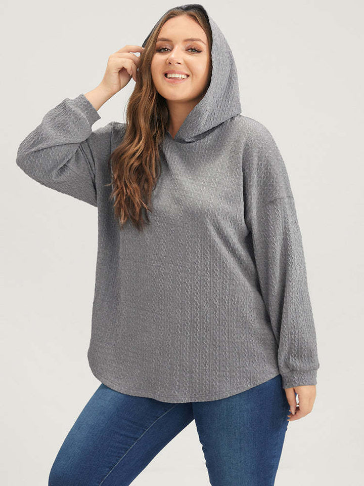 Damen lässiger Kapuzenpullover mit strukturiertem Design Drune