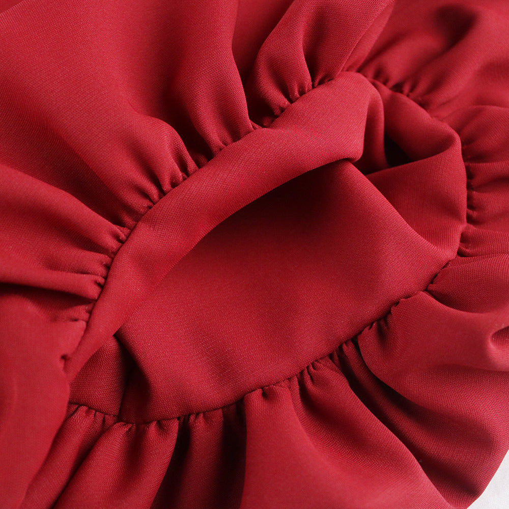 Damen Elegantes, figurbetontes Midi-Kleid mit plissierten Details Drune