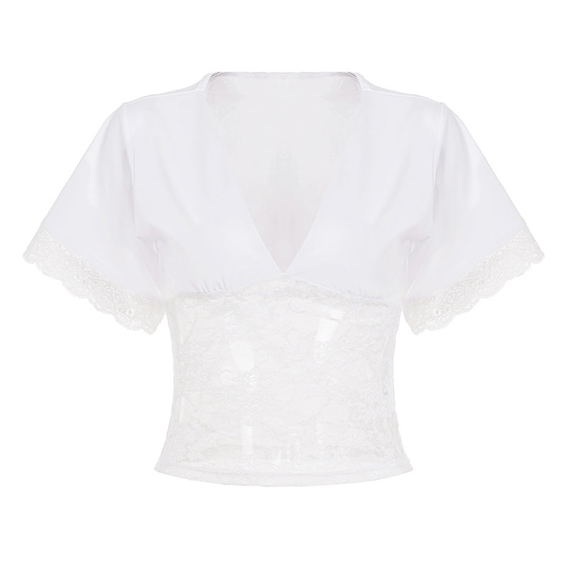 Damen V-Ausschnitt Oversized-Shirt Drune