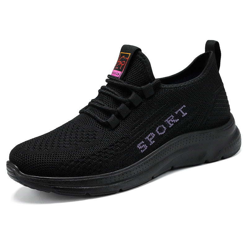 Damen nan atmungsaktive Strick-Sport-Sneaker mit elastischem Einstieg, gepolsterter Innensohle und flexibler EVA-Dämpfung Drune