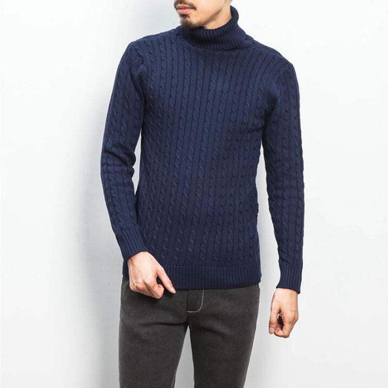 Herren nan Feinstrick-Rollkragenpullover mit Zopfmuster und schmaler Silhouette Drune