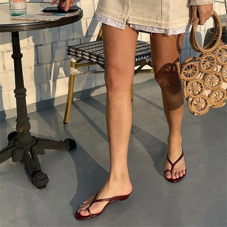 Damen elegante Zehentrenner-Sandaletten mit minimalistischem Design und modischem Riemen Drune