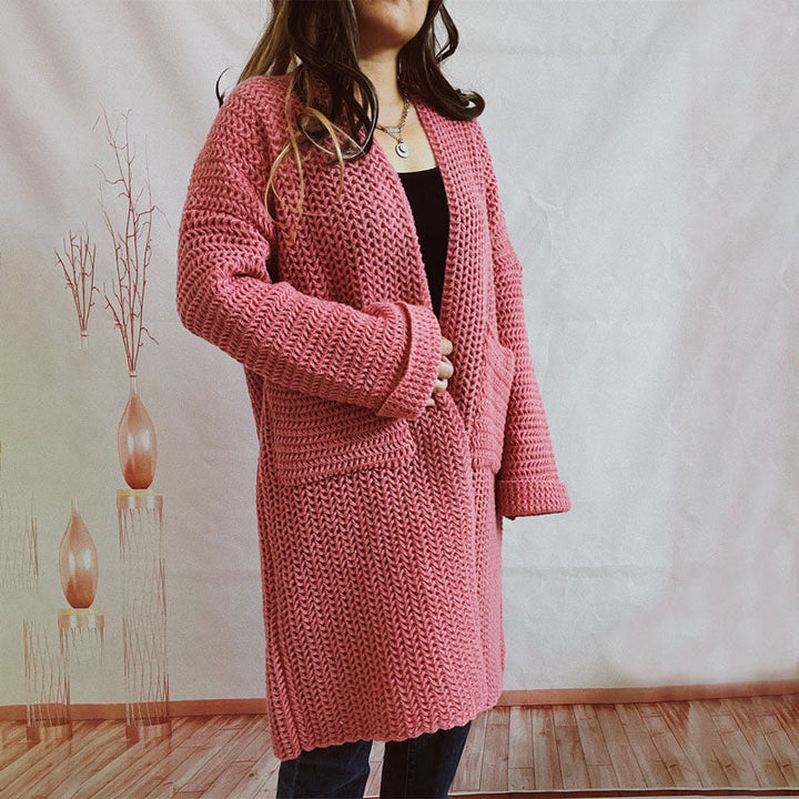 Drune | Einfarbige Strickjacke