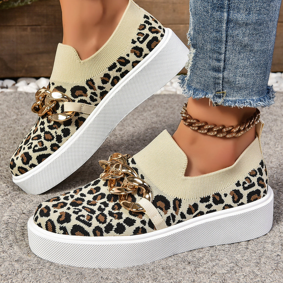 Damen Modische Slip-On Sneakers mit elegantem Ketten-Detail Drune