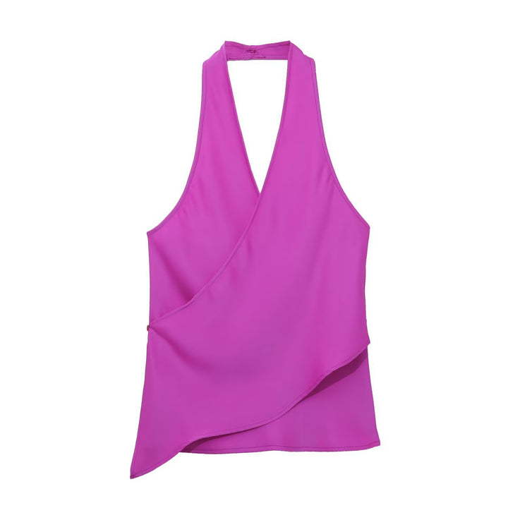 Damen Wickelbluse mit V-Ausschnitt Drune