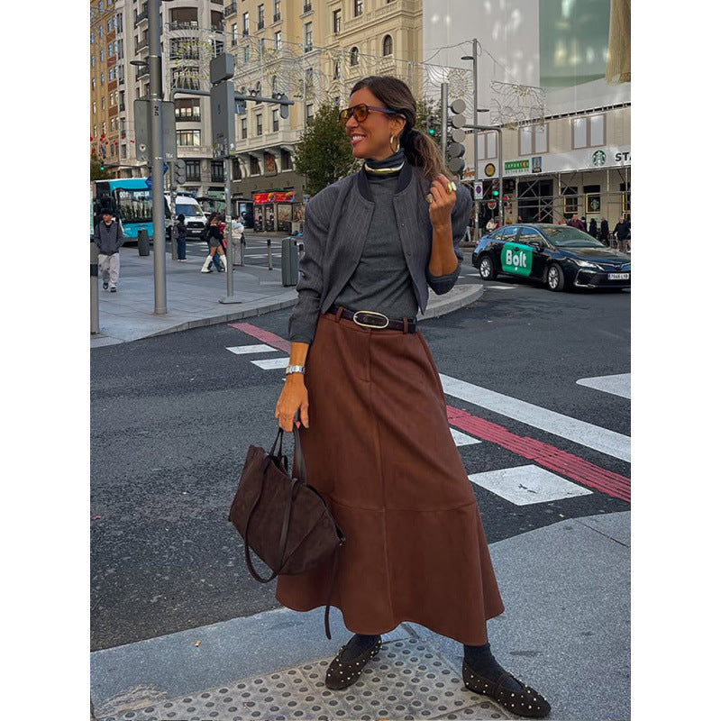 Damen modische und lässige Bomberjacke im minimalistischen Design Drune