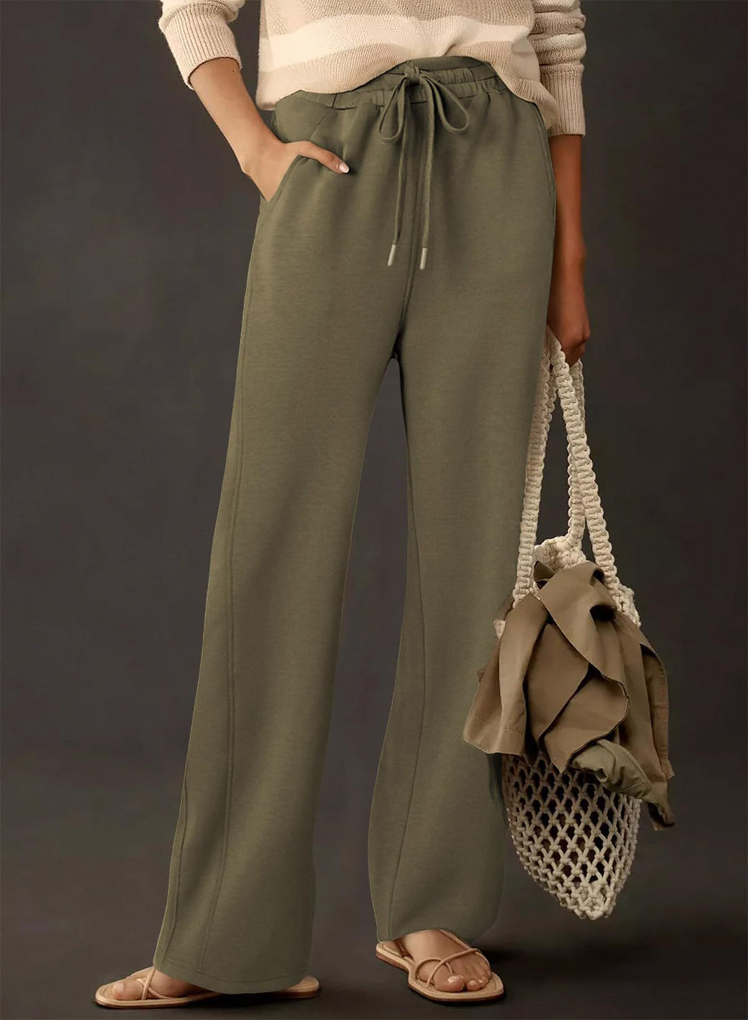 Damen weite Sweathose mit verstellbarem Bund und praktischen Taschen Drune
