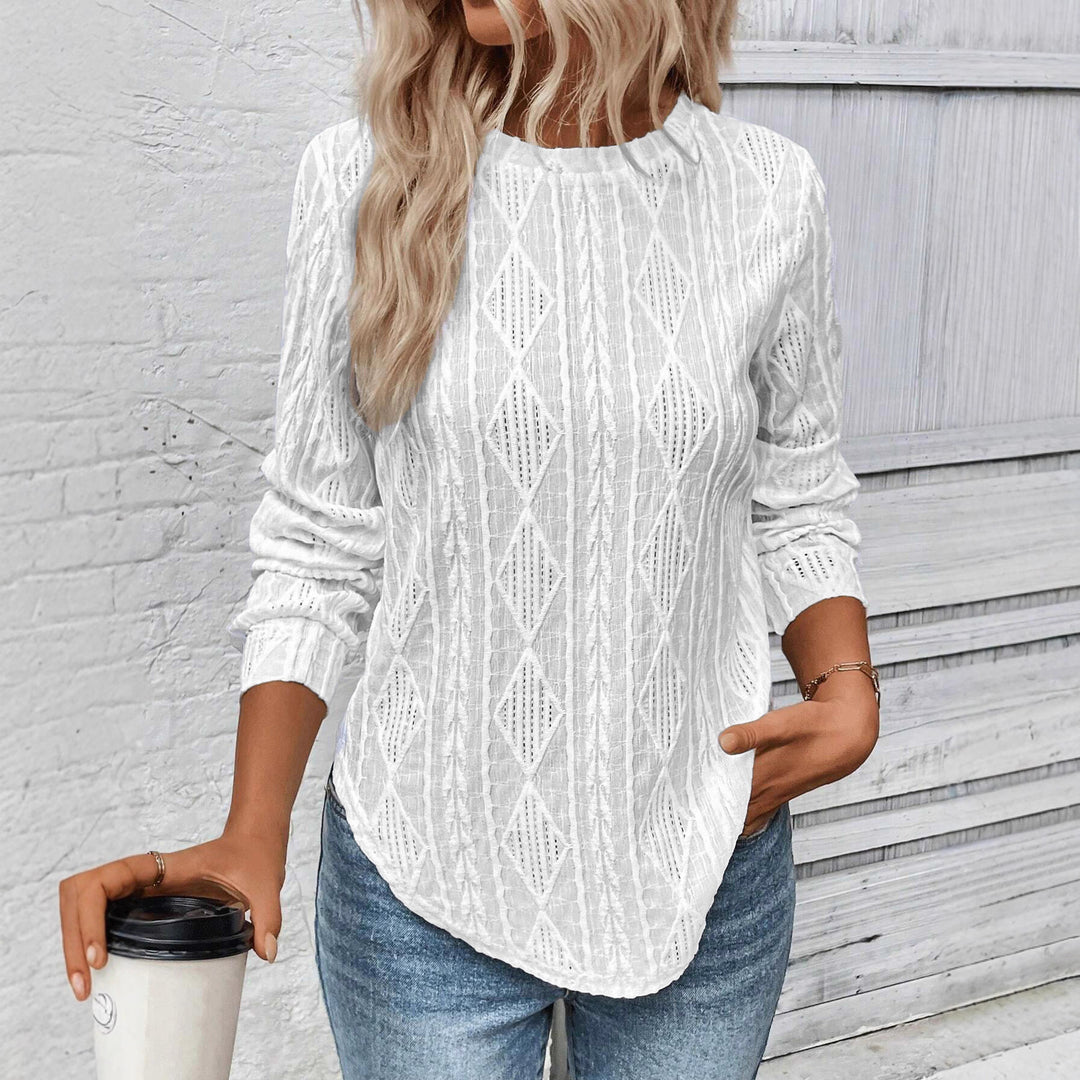 Damen Longsleeve mit dekorativem Strickmuster Drune