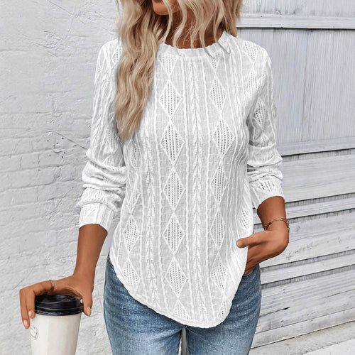 Damen Longsleeve mit dekorativem Strickmuster Drune