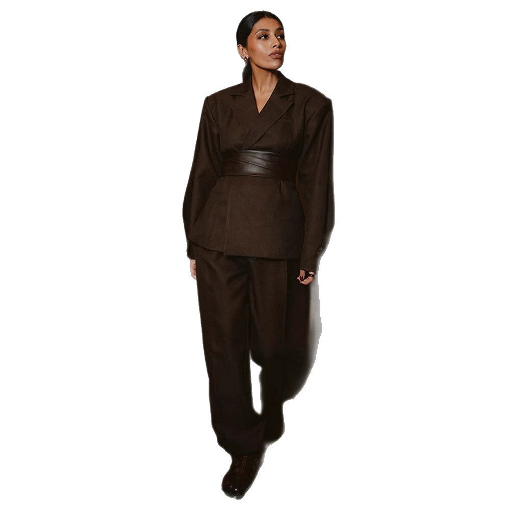Damen elegantes Blazer Outfit Drune