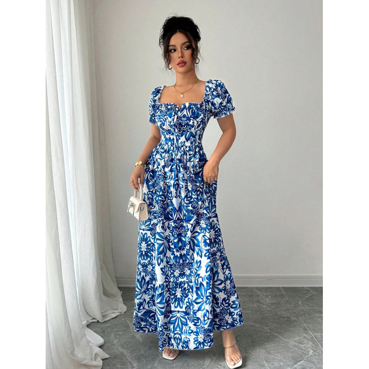 Damen Maxikleid mit quadratischem Ausschnitt und offenen Trägern Drune