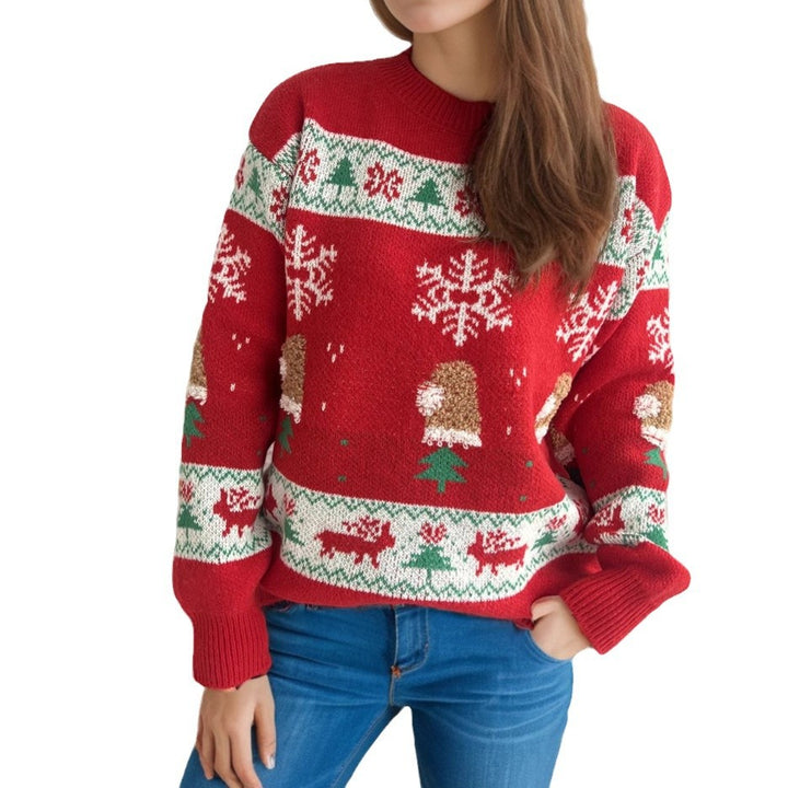 Damen Weihnachts-Pullover mit festlichen Motiven und weichem Strick Drune