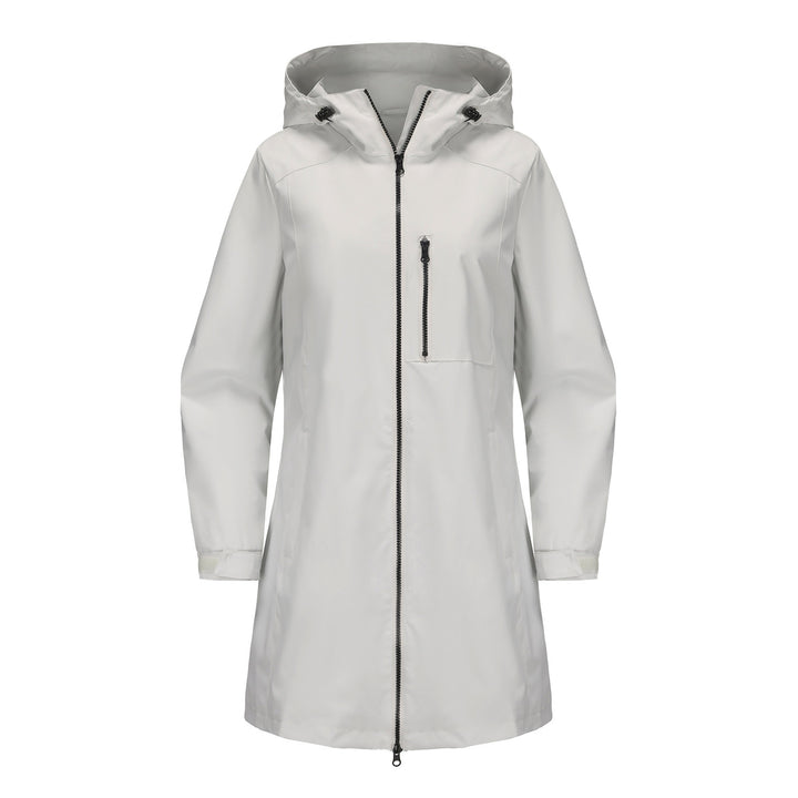 Damen modische Regenjacke mit Kapuze und praktischen Taschen Drune