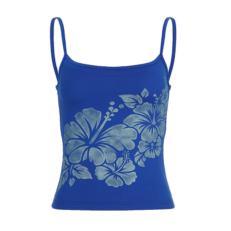 Damen Spaghetti-Top mit floralen Druckdetails Drune