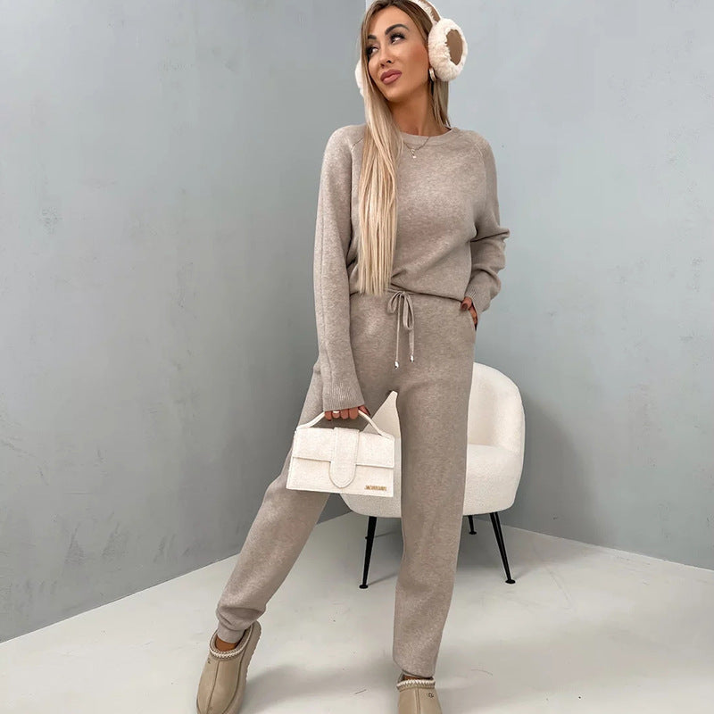 Damen Bequemes Fleece-Lounge-Set mit elastischem Bund und weichem Material Drune