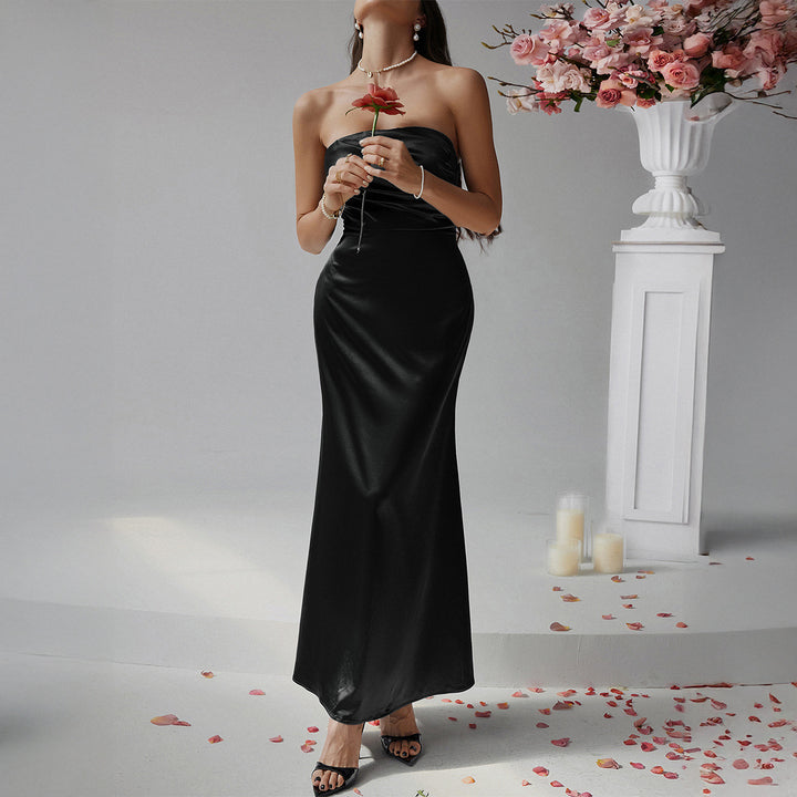 Damen Bustier Maxikleid mit elegantem Schnitt und fließendem Material Drune