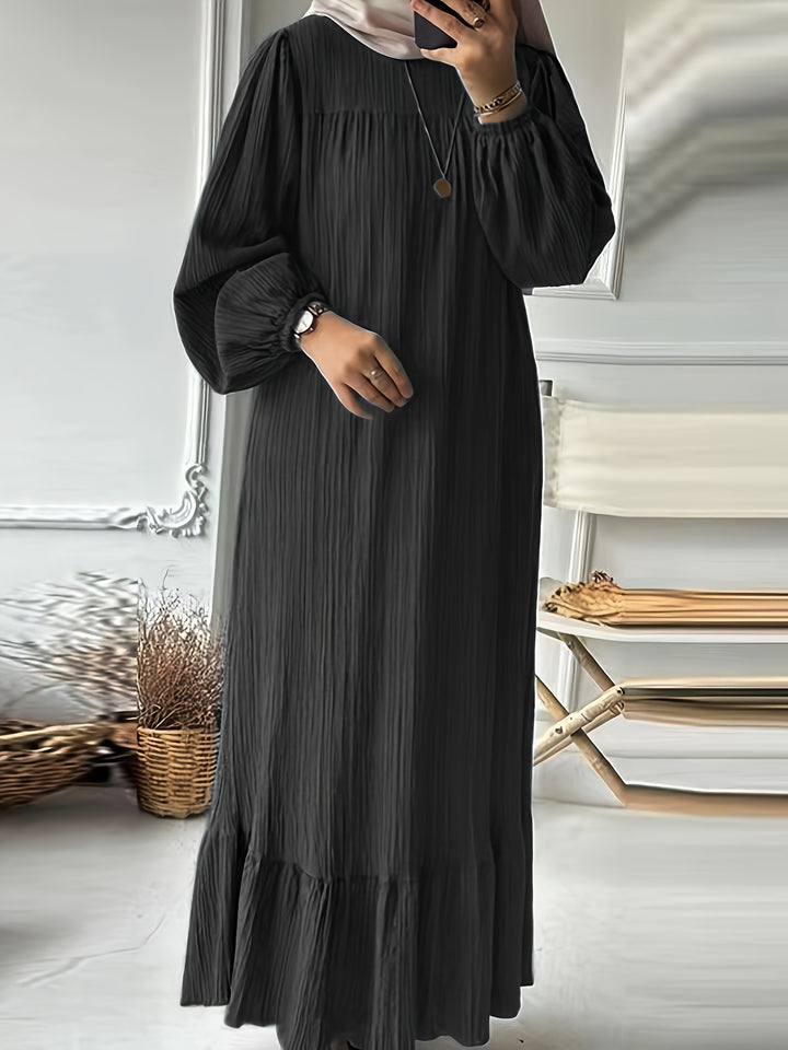 Damen Maxikleid mit waagerechtem Faltenwurf Drune