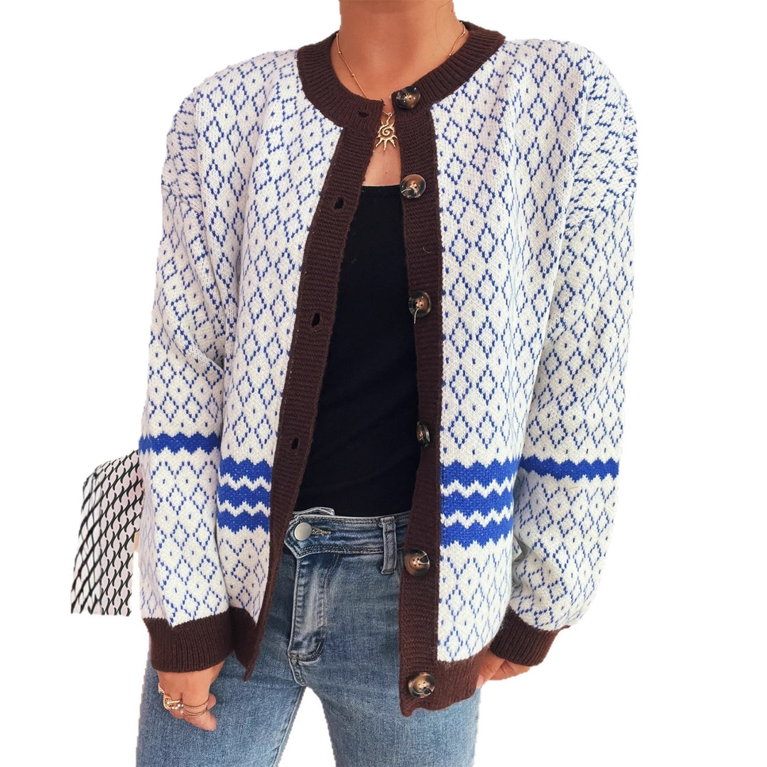 Damen Strickjacke mit vielseitigem Muster und eleganten Knopfdetails Drune