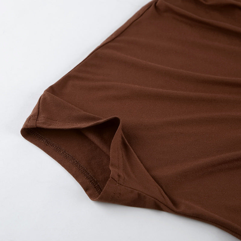 Damen asymmetrisches Oberteil mit lässigem Drapierungsdesign Drune