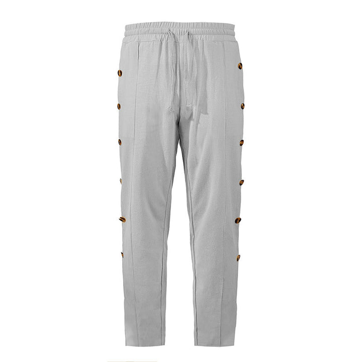 Herren modische Designerhose mit Knopfleiste und verstellbarem Bund Drune