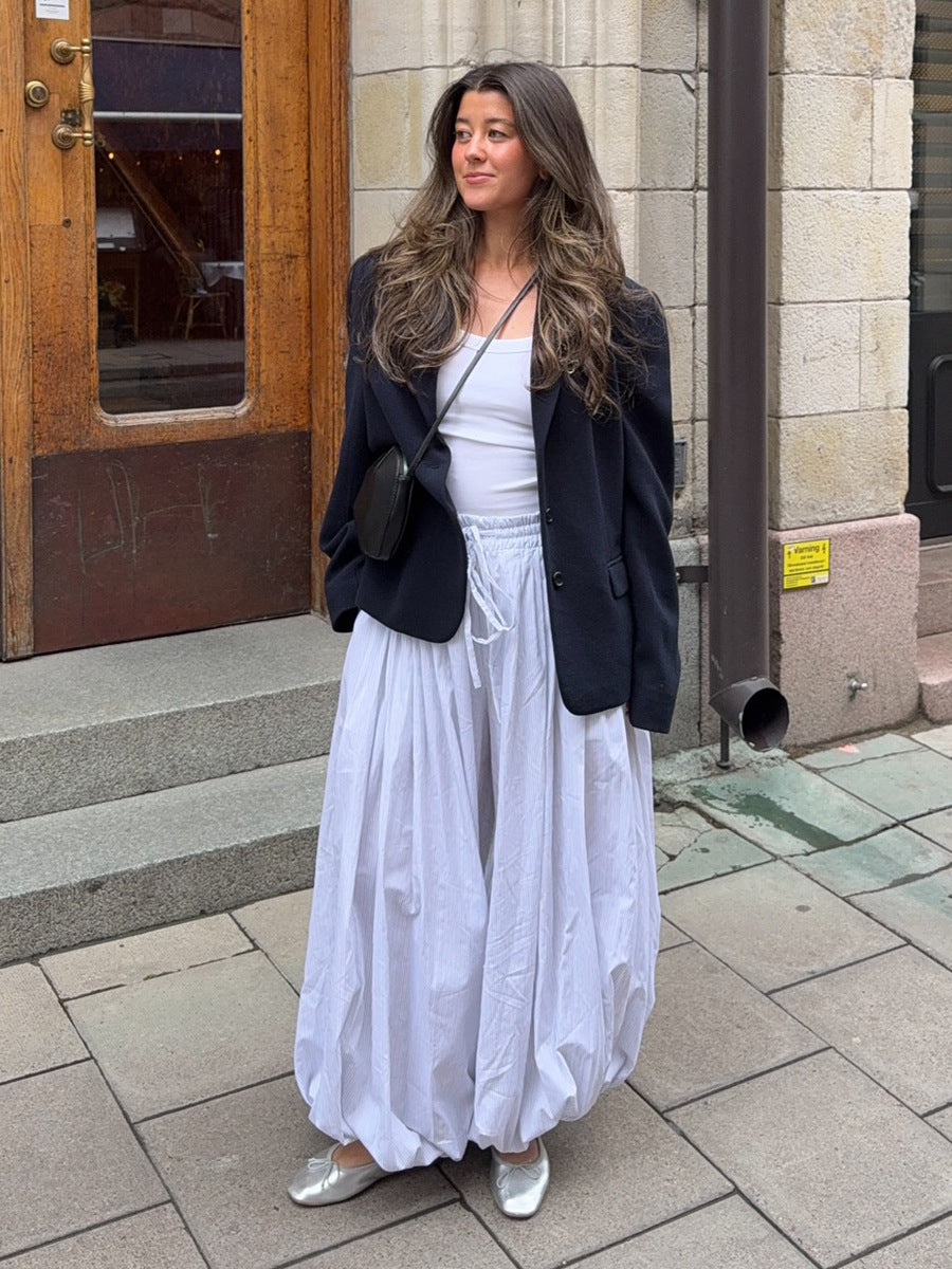 Damen Lässige Harrington-Hosen mit Kordelzug Drune