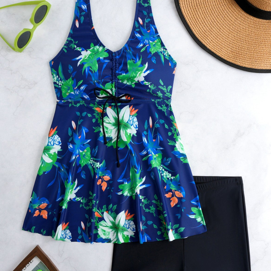 Damen Schwimmpkleid mit verstellbarem Gummizug Drune