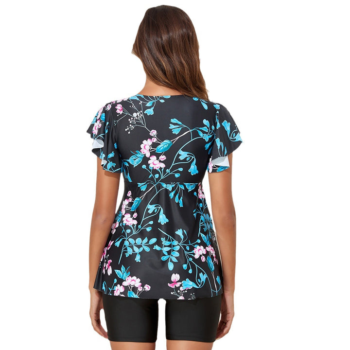 Damen Badeshirt mit Rüschen und integrierten Shorts Drune