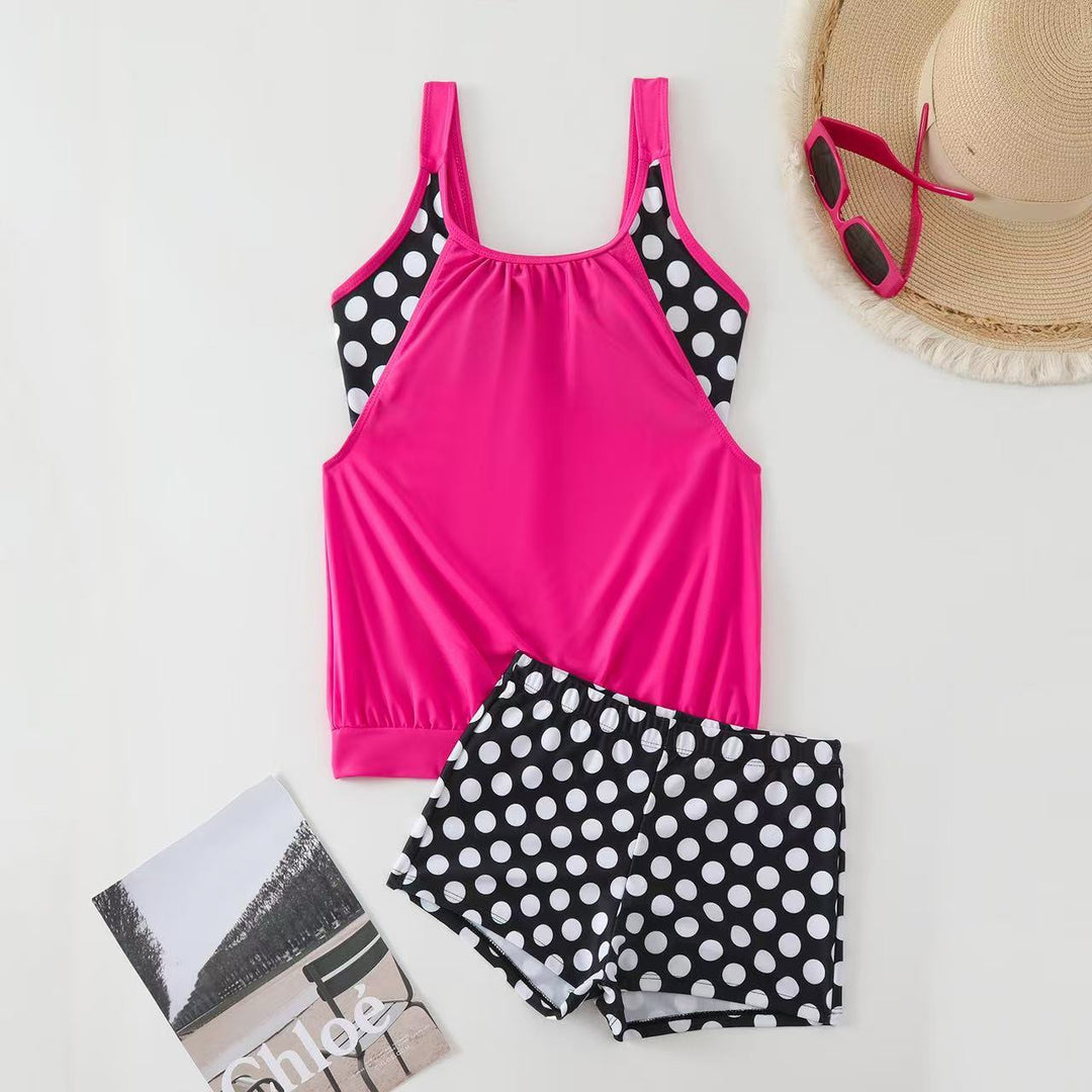 Damen Sportlicher Tankini mit Polka-Dot-Design Drune