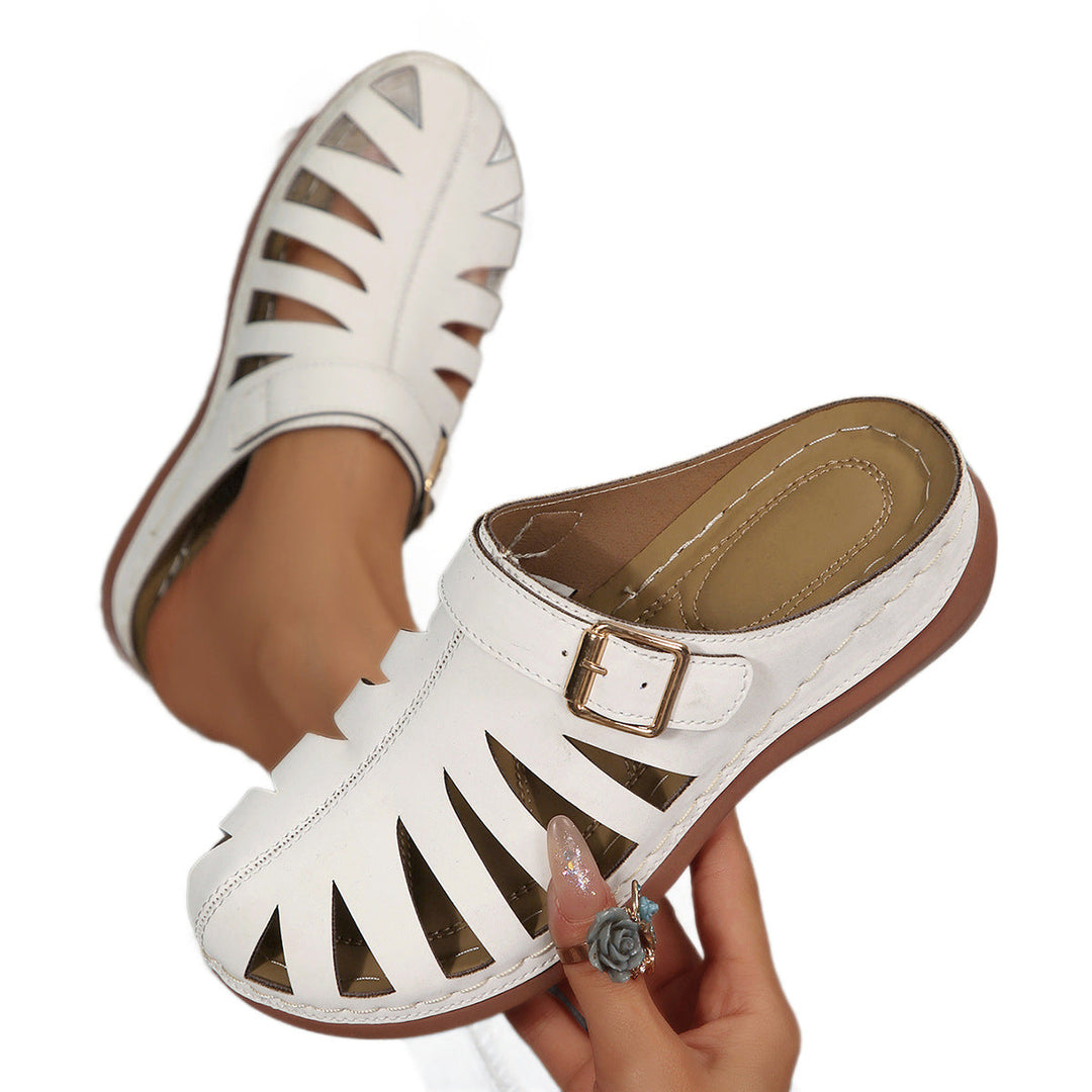 Damen offene Clogs mit modischem Schnitt und komfortabel verstellbarem Riemen Drune