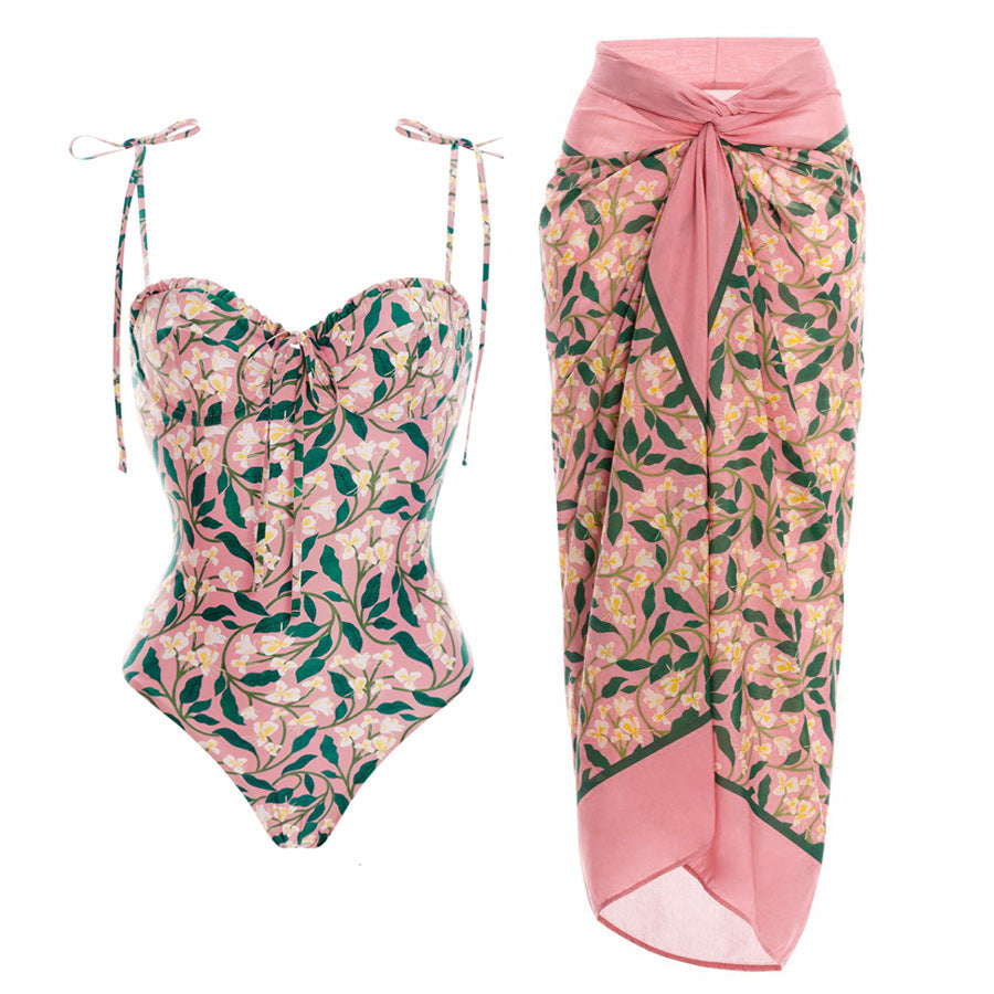 Damen Bikiniset mit verspielten Rüschen und hohem Taillenbund Drune