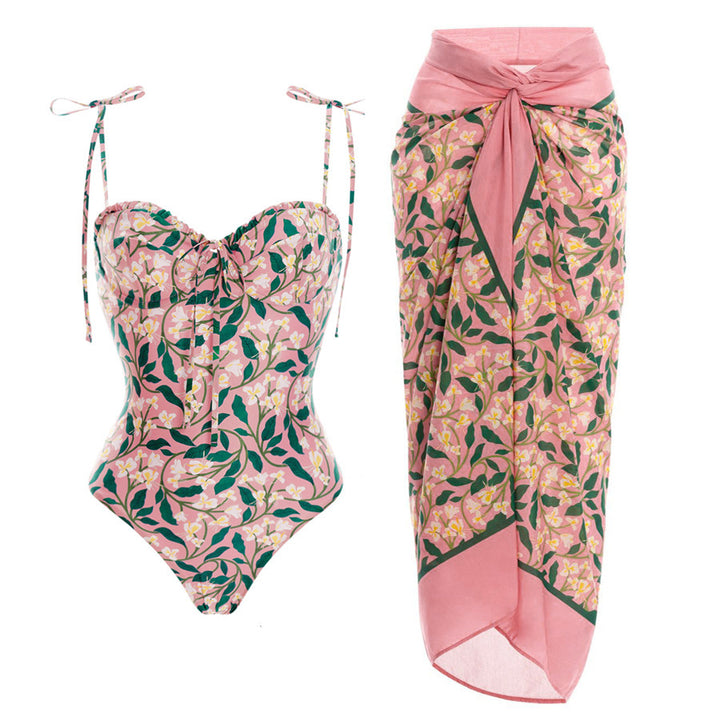 Damen Bikiniset mit verspielten Rüschen und hohem Taillenbund Drune