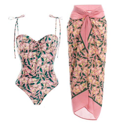 Damen Bikiniset mit verspielten Rüschen und hohem Taillenbund Drune