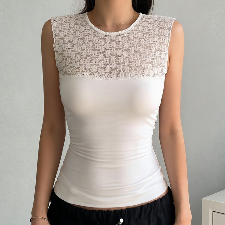 Damen Spitzen-Cami-Top mit stilvollem Design und feinen Akzenten Drune