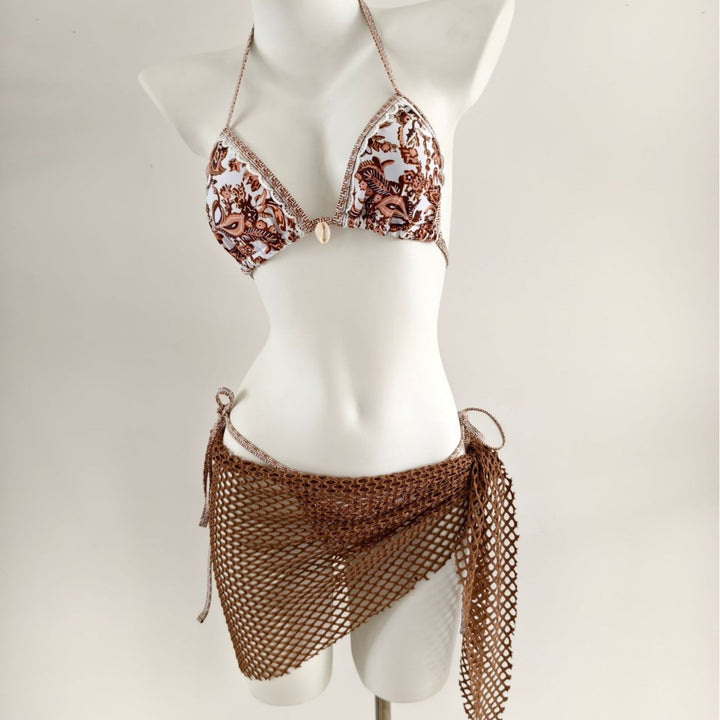 Damen Triangel-Bikini mit modischen Netzrock-Details Drune