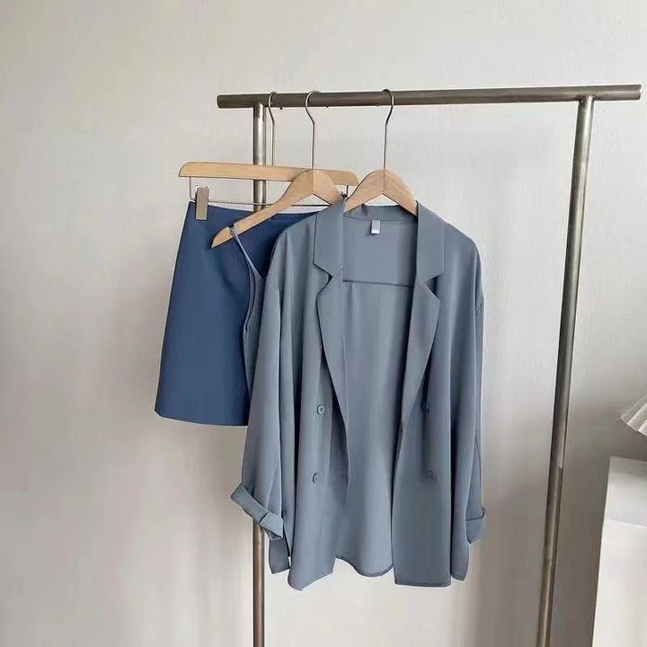 Damen elegantes Blazer-Set mit modischer Shorts Drune