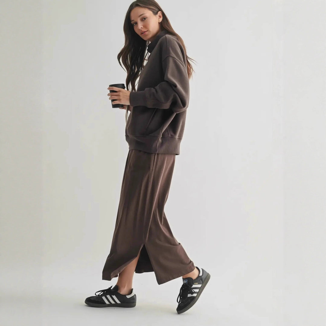 Damen Oversized Pullover mit hochgeschlossenem Kragen und lässiger Passform Drune