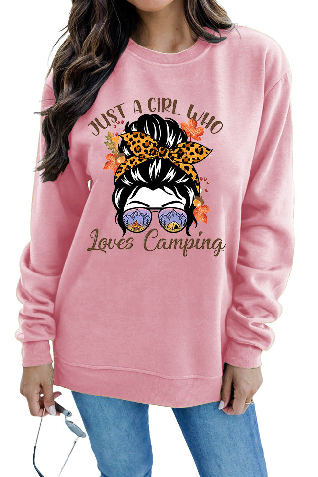 Damen Sweatshirt mit künstlerischem Campingmotiv Drune