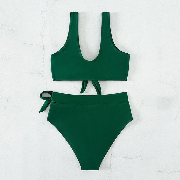 Damen Hochtailliertes Bikini-Set mit bindbarem Oberteil und eleganter Passform Drune