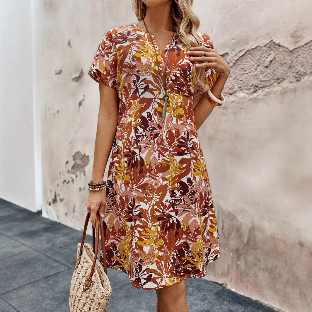 Damen leichtes Freizeitkleid mit floralem Design Drune