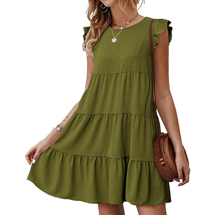 Damen Sommerkleid mit Rüschendetails und lässigem Schnitt Drune