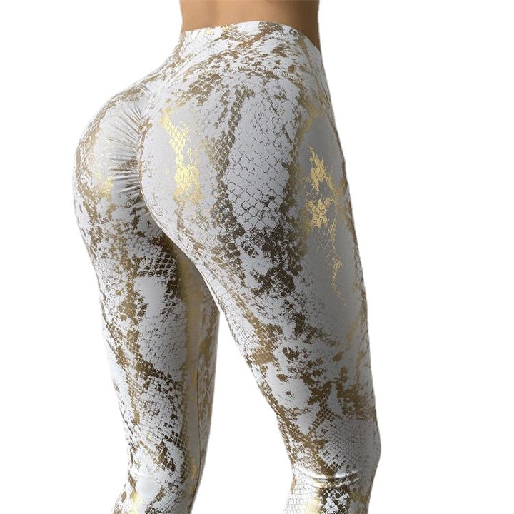 Damen Sportleggings im Schlangenprint mit hohem Bund Drune