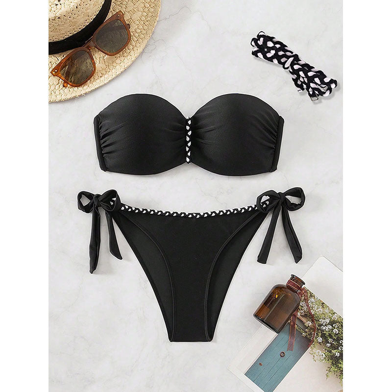 Damen Bandeau-Bikini mit elegantem Wickeldetail Drune